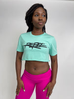 Rebellious™️ Clothing Co. - Women's Rebel Crop top shirt - Turquoise / Blk