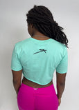 Rebellious™️ Clothing Co. - Women's Rebel Crop top shirt - Turquoise / Blk